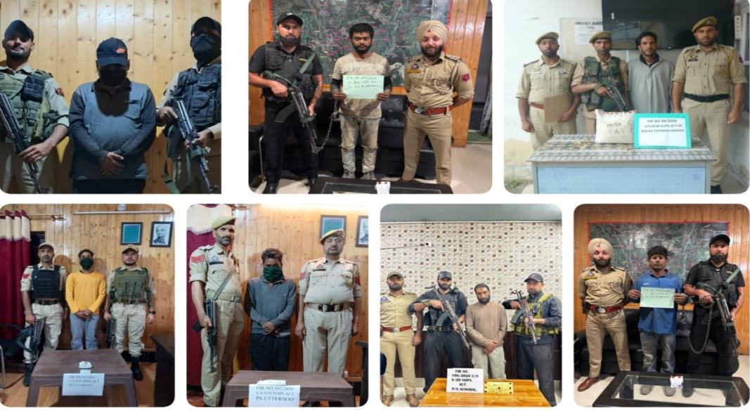 Anantnag Police arrest 10 alleged drug peddlers, seize narcotics